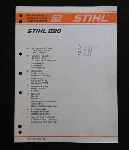 Echtes stihl 020 kettensäge - 020,