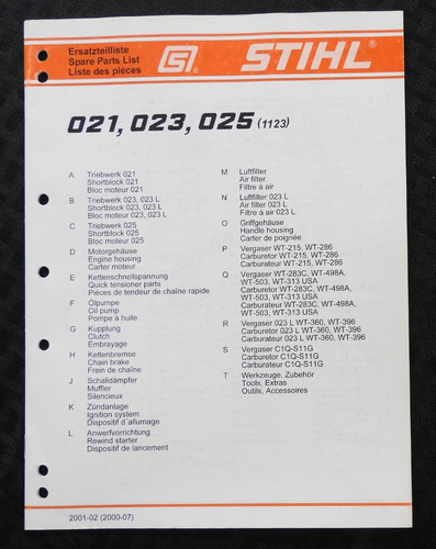 Original stihl 021 023 025 - stihl,