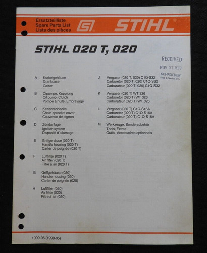 Original stihl 020 020t - original,